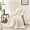 L'AGRATY Coperta a maglia grossa, in morbido filato di ciniglia, fatta a mano, lavorata a maglia, grande, per divano, letto, decorazione per la casa