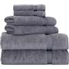 BERIBO Set di asciugamani turchi, 100% cotone (comfort), 6 pezzi, 620 g/m² (grigio)