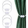 Hion fermatenda magnetici Bianco Confezione da 4, fermatenda per Tende, fermatenda, fermatenda, Ganci Decorativi a Clip, in Stile Europeo, per casa, Camera da Letto, Ufficio, Finestra