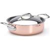 De Buyer 6441,2-Pentola con coperchio, in rame, con manici in ghisa d'acciaio Inox, diametro: 20 cm