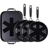 MasterPRO Smart | 3 Padelle Antiaderenti di 20, 24 e 28 cm e Piastra Grill di 33x23 cm | Alluminio Forgiato | Manico Ergonomico | Kit di Padelle | Per Tutti i Piani Cottura