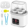 BORDEAG Scaldabiberon 8 in 1, sterilizzatore per biberon, controllo intelligente della temperatura, scaldabiberon con display LCD, mantiene caldo lo sbrinamento, mantiene il calore per 24 ore