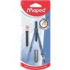 Maped - Bussola Matita con Miniera Automatica - Design Ergonomico e Moderno, Cappuccio Protettivo Punta - Fornitura Scuola Compatta e Sicura - Accessorio per la Scuola - 3 Colori