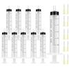 OFFCUP Siringa Di Plastica, 10PCS 5ml Siringhe Di Plastica Punta Luer Lock, Siringhe in Plastica Riutilizzabili, Siringa Dosatrice per Alimentazione Piccoli Animali Domestici, Colla Applicatore