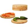 Relaxdays Tagliere in Legno da Cucina, Set da 6, per Pizza, Formaggi, Salame, 30 cm, per Servire Antipasti e Aperitivo
