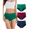 TANSTC Mutande Mestruali Donna, Grande Volume Mestruale Mutande Assorbenti, Cotone Vita Alta Slip Mestruali Donna, Mutande Post Parto (XXL 3 Pezzi)