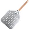 Vexnaro Pala per Pizza, Forata in Alluminio con Manico in Legno Rimovibile, Superficie Grande 40 x 30 cm, Design Compatto e Leggero, Facile Scorrimento su Pietra per Pizza e Pane Fatti in Casa