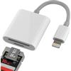 HOYULLI Lettore di schede da Lightning a SD (2 in 1) per iPhone 14 13 12 Pro Max per Apple MFi Certified Micro SD Card Reader Adattatore fotocamera digitale Foto TF Lettore di schede Memory Stick per iPad