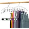 Volnamal Organizer per leggings per armadio, appendiabiti in metallo per pantaloni da yoga con rivestimento in gomma, confezione da 2 pezzi con 10 clip, per 20 leggings, appendiabiti salvaspazio da