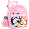 Bluey Zaino per ragazze - soffice pelliccia rosa bambini zaino borsa da viaggio per bambini e bambini zaino zaino borsa ideale per asilo nido e uso quotidiano