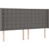 vidaXL Testiera con orecchie Grigio 183x16x118/128 cm Pelle finta