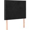 vidaXL Testiere 2 pezzi nero 90x5x78/88 cm velluto