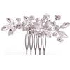 FSYXK Accessori Capelli Sposa, Fermaglio Capelli Donna, Fermaglio Capelli Sposa, Pettine per Capelli da Sposa Fermaglio in Argento Con Cristalli, per Donne e Ragazze, 1 pezzo