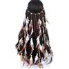 CATOR Fascia per capelli indiana con piume, stile bohémien, hippie, tribale, accessori capelli donna festival, accessorio per capelli da donna