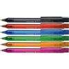 Schneider Fave - Penna a sfera con meccanismo a pressione, pennino M, inchiostro blu, fusto in colori assortiti
