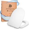 Dombach® Aliano Coperchio Water (D Forma, Slim, Bianco) Abbassamento Automatico, ammortizzato Rimovibile Antibatterico in Duroplast, Copri WC Universali