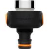 Fiskars Connettore Rubinetto per Interni, Con Chiusura a Rilascio Rapido, Include Filettatura Interna M22 ed Esterna M24, Facile da Installare, Misura Universale, 50 g, Nero/Arancione, 1027062