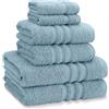 Catherine Lansfield Zero Twist - Set di 6 asciugamani in cotone, colore: Blu