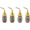 Nakamichi FanLock Excel placcato oro 24 carati 2mm Pin Spine a banana connettore, 10 AWG - 18 AWG spessore 4mm, per cavo amplificatori di altoparlanti, Hi-Fi Connessione rapida, 4 pezzi (2 paia)