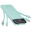 Charmast - Power Bank con cavi integrati x 4, 10.000 mAh, batteria USB C, pacco batteria da 6 uscite, 3 ingressi con display LED, power bank portatile di tipo C, caricabatterie compatibile con