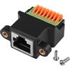 QIANRENON Adattatore RJ45 Femmina Quick Connect Senza Saldatura CAT6A a Connettore di Rete Terminale a 8 Pin, Estensione Terminale a Molla a Crimpare per CAT5/6/6A Ethernet