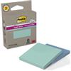 post-it® super-sticky Foglietti riposizionabili Post-it® Super Sticky in carta riciclata 76x76 mm - menta e blu - conf. 2 blocch/70 ff