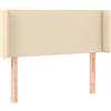 vidaXL Testiera con orecchie crema 83x16x78/88 cm in tessuto
