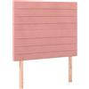 vidaXL Testiere 2 pz. Velluto rosa 90x5x78/88 cm