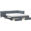 vidaXL Letto da giorno allungabile con cassetti grigio scuro 100x200 cm in velluto