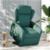 vidaXL Poltrona per massaggi con ausilio per l'assistenza in piedi in tessuto verde scuro
