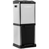 KLARSTEIN Ökosystem² Cestino per Raccolta Differenziata - Capacitá di 30 L in 3 Secchi, 2 x 7,5 L con Pulsante di Apertura a Spinta, 1 x 15 L con Pedale, Involucro Acciaio Inox