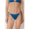 Calzedonia Brasiliana Lacci Costume Shiny Satin Blu