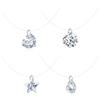 MICMIF 4 Pezzi Collana Trasparente Nylon con Zirconia Solitario in Argento 925, Collare Girocollo per Donna con Zirconi Cuore, Stella, Rotonda, Goccia, Collana Gioielli per Donne Ragazze
