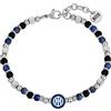 Clondo Bracciale Uomo Donna Inter in Acciaio - Collezione Ufficiale Calcio - Accessorio Elegante e Sportivo con Logo - Idea Regalo per Tifosi - Vari Modelli Disponibili (Beads Classic Inter)