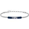 Clondo Bracciale Uomo Donna SSC Napoli in Acciaio - Collezione Ufficiale Calcio - Accessorio Elegante e Sportivo con Logo - Idea Regalo per Tifosi - Vari Modelli Disponibili (Blue Icon)