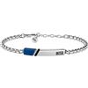 Clondo Bracciale Uomo Donna Inter in Acciaio - Collezione Ufficiale Calcio - Accessorio Elegante e Sportivo con Logo - Idea Regalo per Tifosi - Vari Modelli Disponibili (Steel Plate Blue)