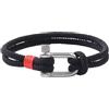 Lantine Braccialetto intrecciato a forma di ferro di cavallo, per uomini e adolescenti, doppio strato, stile nautico, Manila, 19-23 cm, 21 cm, Acciai inossidabili, Nessuna pietra preziosa