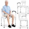 BAKAJI Sgabello Doccia Doppio in Alluminio 76x45x92.5cm per Anziani Mobilità Ridotta
