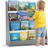 BAKAJI Libreria Montessoriana Grigio in Legno Scaffale Porta Libri Bambini 80x30x88cm