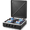 STAYLUX Piano Cottura da Campeggio a Gas 4 Fuochi STAYLUX con Coperchio Fornellone cucina