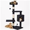 BAKAJI Albero Tiragraffi per Gatti Parco Giochi Cuccia Graffiatoio gatto H 112cm Grigio
