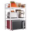 Shally Dogan Scaffale Porta Microonde Allungabile 2 Ripiani Mensola da Cucina Metallo Bianco