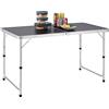 BAKAJI Tavolo Campeggio Picnic Altezza Regolabile Pieghevole Grigio 120x60x70/61/54H cm