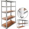 BAKAJI Scaffale 5 Ripiani Metallo e Legno 180x90cm Carichi Pesanti Scaffalatura Zincata