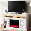 BAKAJI Mobile TV Bianco con Camino Elettrico Effetto Fiamma 3D e Telecomando Luci RGB