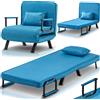 Shally Dogan Poltrona Letto Reclinabile Chaise Lounge con Seduta Imbottita Convertibile Blu