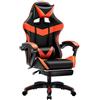 BAKAJI Sedia Gaming da Scrivania con Poggiapiedi e Cuscino Lombare e Cervicale Rosso