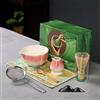 GOEDCH Matcha Set 7 pezzi Rosa Matcha Tea Set Matcha Cerimonia Set Matcha con Scopa Matcha, Ciotola Matcha, Colino Filtro Matcha, Chasen, Cucchiaio Matcha e Setaccio Matcha, Asciugamano da tè Matcha