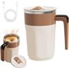 Lotvic Tazza da caffè auto-mescolante, 400 ml, con coperchio, magnetica automatica, con display LCD della temperatura, tazza di miscelazione elettrica per caffè, latte, tè, cioccolata calda