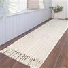 INKAROBOX Tappeto da bagno in stile bohémien da cucina in cotone per camera da letto/lavanderia, tappeto tessuto (beige Rainbow, 60 x 180 cm)